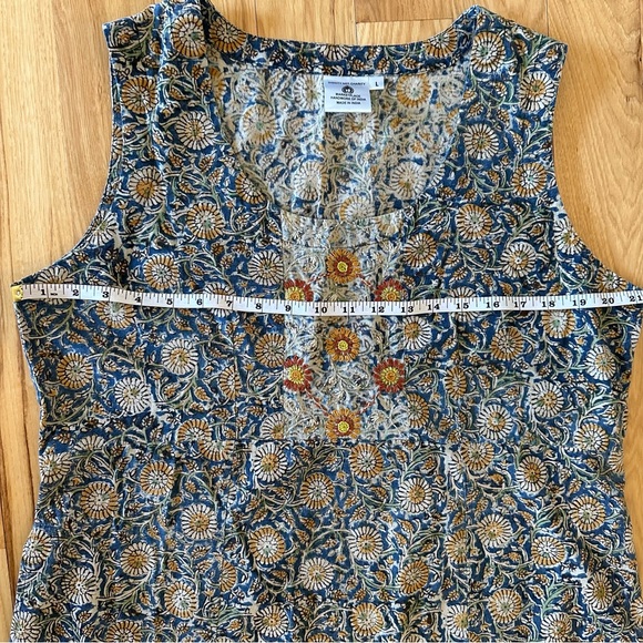 Handwork of India Dignity Not Charity Dress SZ L Blockprint Maxi Boho Tank - Picture 11 of 12